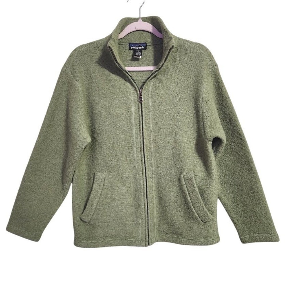 PATAGONIA Lowland Wool Jacket Zip Green Womens S VINTAGE